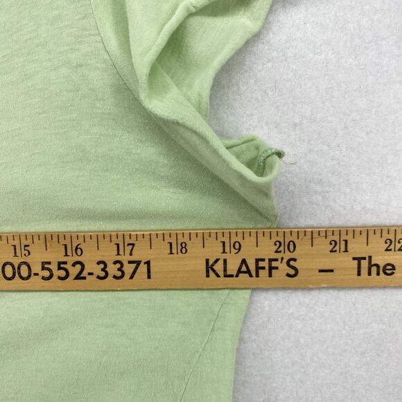 EILEEN FISHER Top M Fine Cotton Jersey Short Sleeve Rolled Hem Scoop Neck Green - Picture 8 of 10